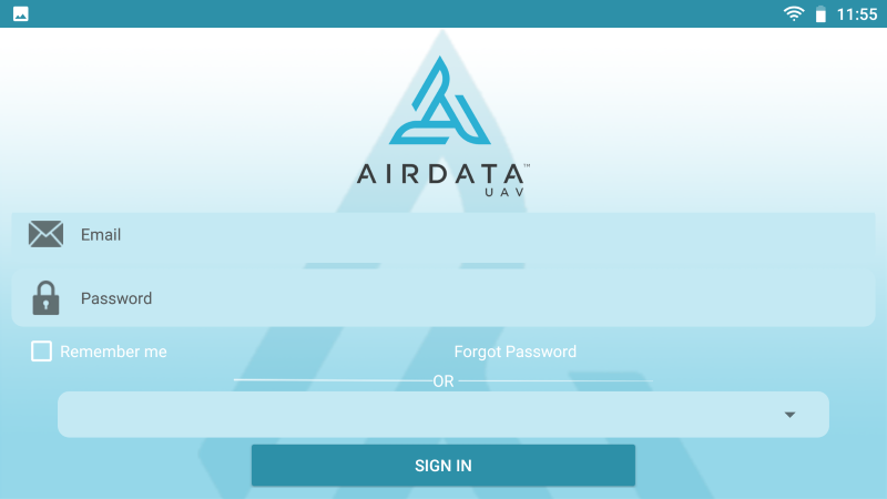AEE Controller Air Data Login Screen Android