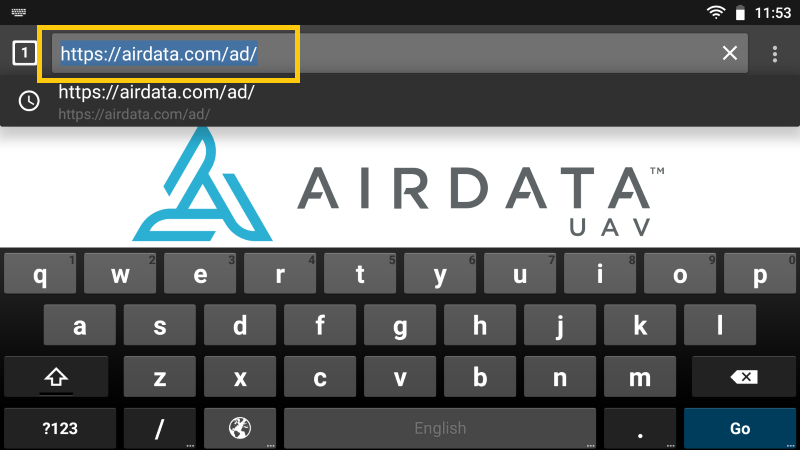 Android Browser URL Bar AirData AEE Controller