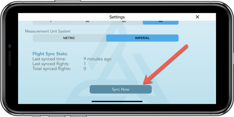sync now airdata ios app