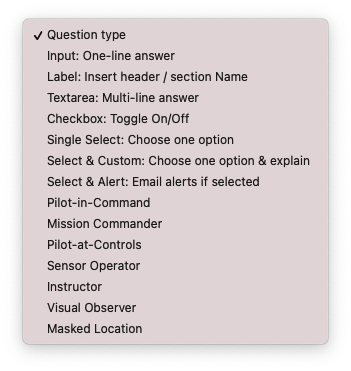 airdata checklist questions